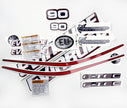Vinyl graphic decals set suitable for Evinrude 90 hp two stroke outboard engine for blue cover cowling . Vinyl stickers kit for Ewinrude 90 hp two stroke Handmade