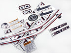 Vinyl graphic decals set suitable for Evinrude 90 hp two stroke outboard engine for blue cover cowling . Vinyl stickers kit for Ewinrude 90 hp two stroke Handmade