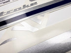 Vinyl graphic decals metalized silver shimmer set suitable for Yamaha 15 hp four stroke outboard engine. Vinyl stickers kit for Yamaha 15 hp four stroke Handmade