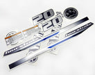 Vinyl graphic metalized silver shimmer decals set suitable for Yamaha 20 hp four stroke outboard engine. Vinyl stickers kit for Yamaha 20 hp four stroke Handmade