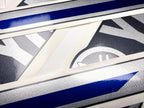 Vinyl graphic decals metalized silver shimmer set suitable for Yamaha 15 hp four stroke outboard engine. Vinyl stickers kit for Yamaha 15 hp four stroke Handmade