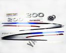 Vinyl graphic metalized silver shimmer decals set suitable for Yamaha 200 hp four stroke outboard engine. Vinyl stickers kit for Yamaha 200 hp four stroke Handmade