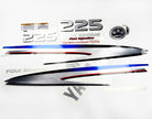 Vinyl graphic metalized silver shimmer decals set suitable for Yamaha 225 hp four stroke outboard engine. Vinyl stickers kit for Yamaha 225 hp four stroke Handmade