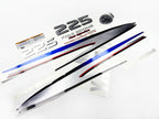 Vinyl graphic metalized silver shimmer decals set suitable for Yamaha 225 hp four stroke outboard engine. Vinyl stickers kit for Yamaha 225 hp four stroke Handmade