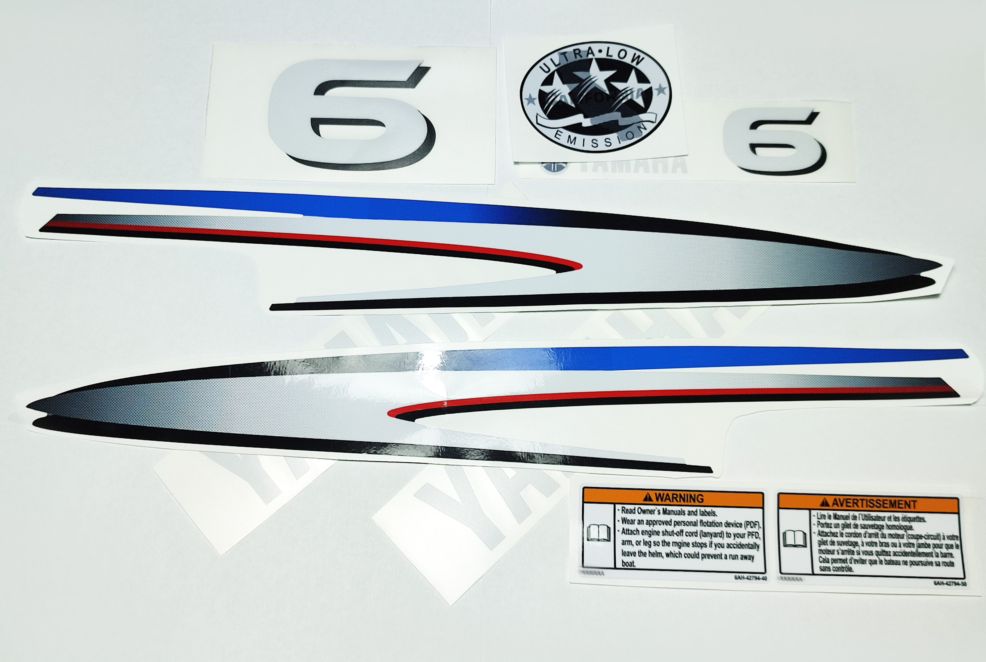 Vinyl graphic decals set suitable for Yamaha 6 hp two stroke outboard engine. Vinyl stickers kit for Yamaha 6 hp two stroke Handmade