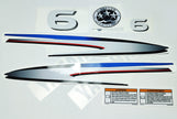 Vinyl graphic decals set suitable for Yamaha 6 hp two stroke outboard engine. Vinyl stickers kit for Yamaha 6 hp two stroke Handmade