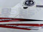 Vinyl graphic red decals set suitable for Yamaha 85 hp two stroke outboard engine. Vinyl stickers kit for Yamaha 85 hp two stroke Handmade