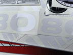 Vinyl graphic red decals set suitable for Yamaha 80 hp two stroke outboard engine. Vinyl stickers kit for Yamaha 80 hp two stroke Handmade