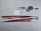 Vinyl graphic red decals set suitable for Yamaha 75 hp two stroke outboard engine. Vinyl stickers kit for Yamaha 75 hp two stroke Handmade