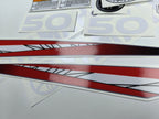 Vinyl red decals set suitable for Yamaha 50 hp two stroke outboard engine. Vinyl stickers kit for Yamaha 50 hp two stroke Handmade