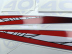 Vinyl graphic red decals set suitable for Yamaha 40 hp two stroke outboard engine. Vinyl stickers kit for Yamaha 40 hp two stroke Handmade