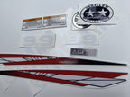 Vinyl graphic red decals set suitable for Yamaha 9.9 hp two stroke outboard engine. Vinyl stickers kit for Yamaha 9.9 hp two stroke Handmade