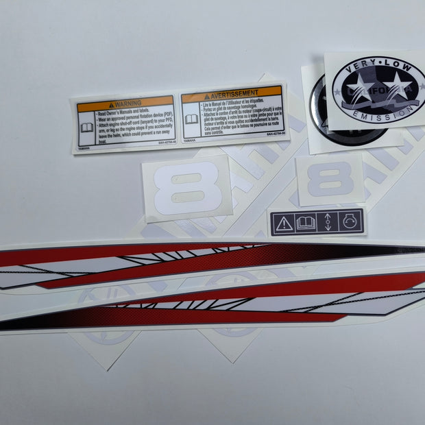 Vinyl graphic decals set suitable for Yamaha 8 hp two stroke outboard engine. Vinyl stickers kit for Yamaha 8 hp two stroke Handmade
