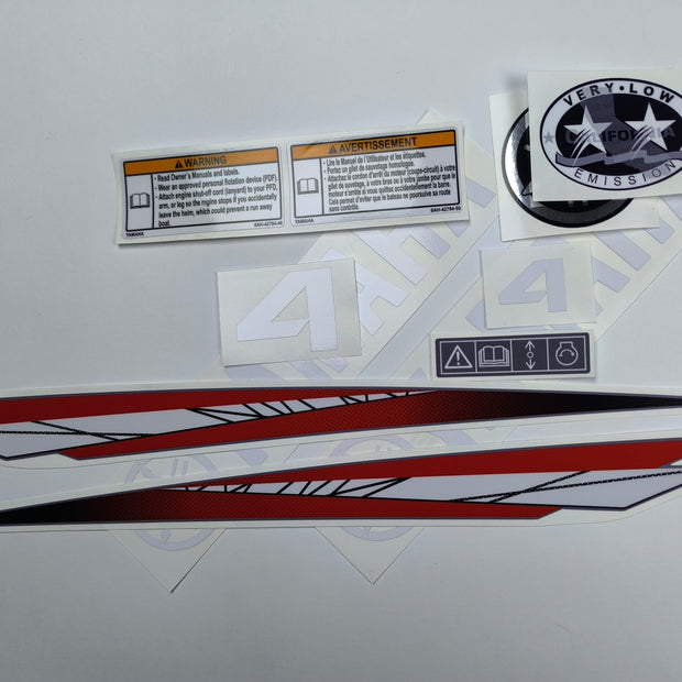 Vinyl graphic decals set suitable for Yamaha 4 hp two stroke outboard engine. Vinyl stickers kit for Yamaha 4 hp two stroke Handmade