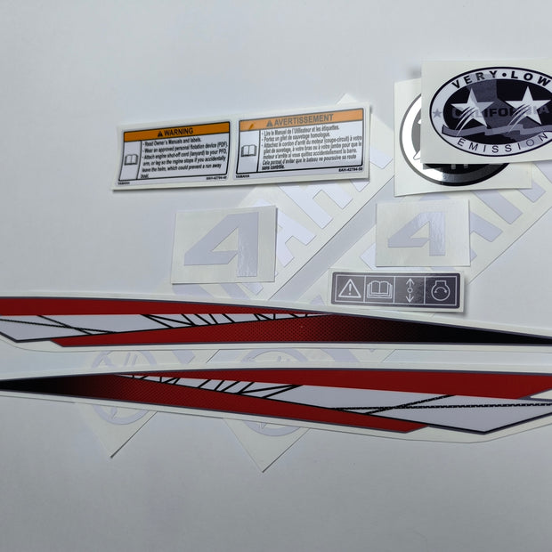 Vinyl graphic decals set suitable for Yamaha 4 hp two stroke outboard engine. Vinyl stickers kit for Yamaha 4 hp two stroke Handmade