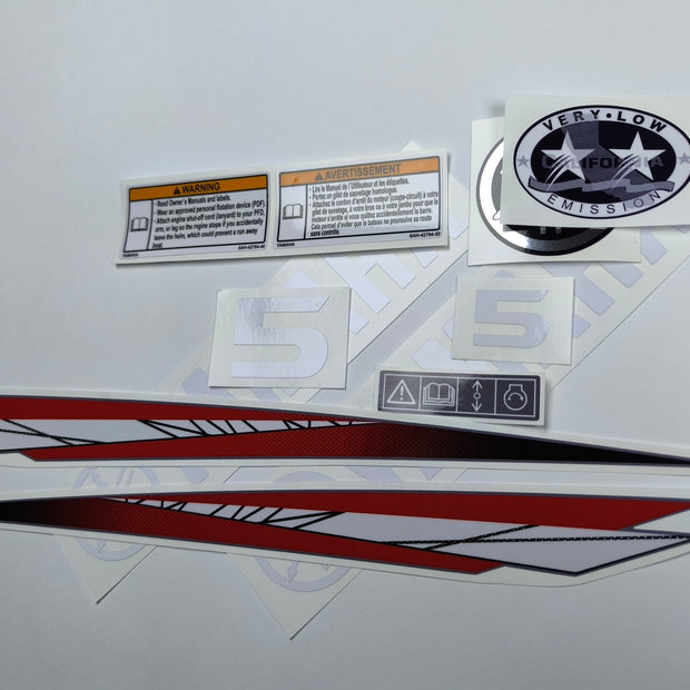 Vinyl graphic decals set suitable for Yamaha 5 hp two stroke outboard engine. Vinyl stickers kit for Yamaha 5 hp two stroke Handmade