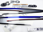 Vinyl graphic metalized silver shimmer decals set suitable for Yamaha 20 hp four stroke outboard engine. Vinyl stickers kit for yamaha 20 hp four stroke Handmade