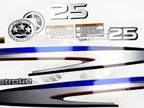 Vinyl graphic metalized silver shimmer decals set suitable for Yamaha 25 hp four stroke outboard engine. Vinyl stickers kit for yamaha 25 hp four stroke Handmade