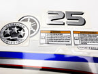 Vinyl graphic metalized silver shimmer decals set suitable for Yamaha 25 hp four stroke outboard engine. Vinyl stickers kit for yamaha 25 hp four stroke Handmade
