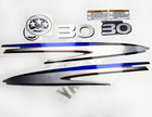 Vinyl graphic metalized silver shimmer decals set suitable for Yamaha 30 hp two stroke outboard engine. Vinyl stickers kit for Yamaha 30 hp two stroke Handmade