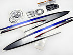 Vinyl graphic metalized silver shimmer decals set suitable for Yamaha 30 hp two stroke outboard engine. Vinyl stickers kit for Yamaha 30 hp two stroke Handmade