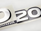 Vinyl graphic metalized silver shimmer decal number for Yamaha 20 hp four stroke outboard engine. Vinyl sticke numbers kit for yamaha 20 hp four stroke Handmade