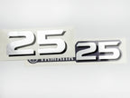 Vinyl graphic metalized silver shimmer decal number for Yamaha 25 hp four stroke outboard engine. Vinyl sticke numbers kit for yamaha 25 hp four stroke Handmade