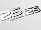 Vinyl graphic metalized silver shimmer decal number for Yamaha 25 hp four stroke outboard engine. Vinyl sticke numbers kit for yamaha 25 hp four stroke Handmade