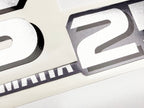 Vinyl graphic metalized silver shimmer decal number for Yamaha 25 hp four stroke outboard engine. Vinyl sticke numbers kit for yamaha 25 hp four stroke Handmade