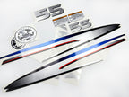 Vinyl graphic metalized silver shimmer decals set suitable for Yamaha 55 hp two stroke outboard engine. Vinyl stickers kit for Yamaha 55 hp two stroke Handmade