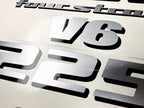 Vinyl silver shimmer decals set suitable for Yamaha 225 hp V 6 four stroke outboard engine. Vinyl stickers kit for Yamaha 225 hp Handmade