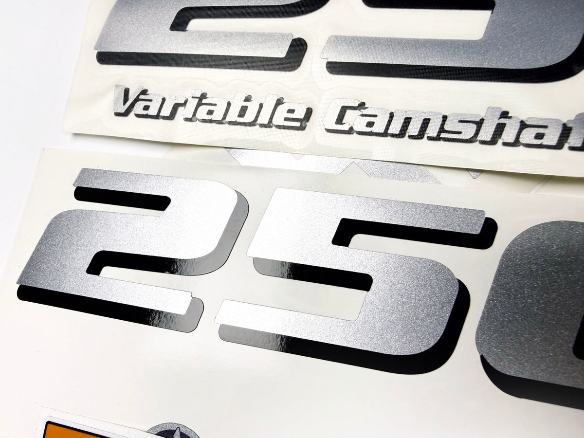 Vinyl silver shimmer decals set suitable for Yamaha 250 hp four stroke outboard engine. Vinyl stickers kit for Yamaha 250 hp Handmade