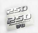 Vinyl silver shimmer decals set suitable for Yamaha 250 hp V 6 four stroke outboard engine. Vinyl stickers kit for Yamaha 250 hp Handmade