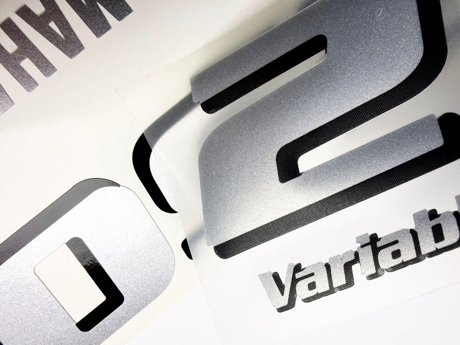 Vinyl silver shimmer decals set suitable for Yamaha 225 hp four stroke outboard engine. Vinyl stickers kit for Yamaha 225 hp Handmade