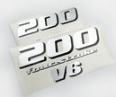 Vinyl silver shimmer decals set suitable for Yamaha 200 hp four stroke V 6 outboard engine. Vinyl stickers kit for Yamaha 200 hp Handmade