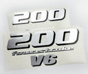 Vinyl silver shimmer decals set suitable for Yamaha 200 hp four stroke V 6 outboard engine. Vinyl stickers kit for Yamaha 200 hp Handmade