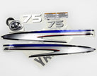 Vinyl silver shimmer film decals set suitable for Yamaha 70 hp two stroke outboard engine. Vinyl stickers kit for Yamaha 70 hp two stroke Handmade