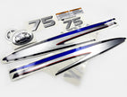 Vinyl silver shimmer film decals set suitable for Yamaha 70 hp two stroke outboard engine. Vinyl stickers kit for Yamaha 70 hp two stroke Handmade