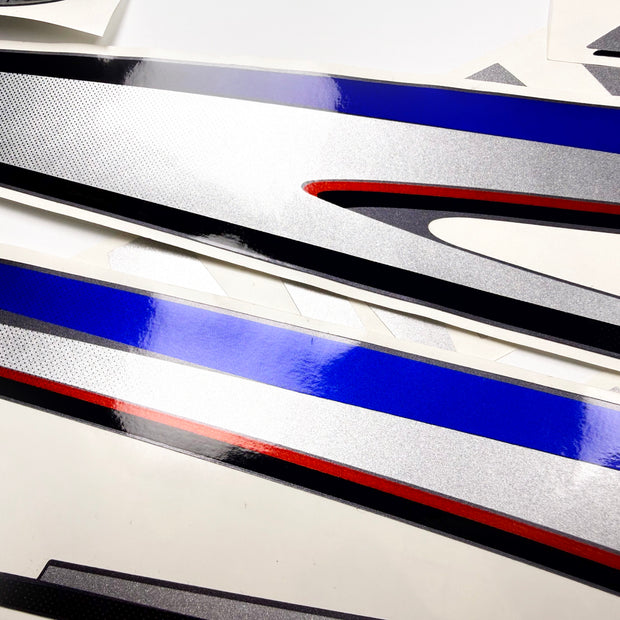 Vinyl silver shimmer film decals set suitable for Yamaha 80 hp two stroke outboard engine. Vinyl stickers kit for Yamaha 80 hp two stroke Handmade