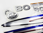 Vinyl silver shimmer film decals set suitable for Yamaha 80 hp two stroke outboard engine. Vinyl stickers kit for Yamaha 80 hp two stroke Handmade