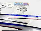 Vinyl silver shimmer film decals set suitable for Yamaha 80 hp two stroke outboard engine. Vinyl stickers kit for Yamaha 80 hp two stroke Handmade
