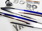 Vinyl silver shimmer film decals set suitable for Yamaha 80 hp two stroke outboard engine. Vinyl stickers kit for Yamaha 80 hp two stroke Handmade