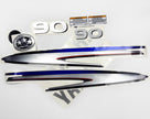 Vinyl silver shimmer film decals set suitable for Yamaha 90 hp two stroke outboard engine. Vinyl stickers kit for Yamaha 90 hp two stroke Handmade