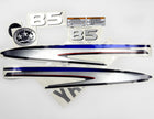 Vinyl silver shimmer film decals set suitable for Yamaha 85 hp two stroke outboard engine. Vinyl stickers kit for Yamaha 85 hp two stroke Handmade