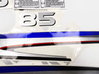 Vinyl silver shimmer film decals set suitable for Yamaha 85 hp two stroke outboard engine. Vinyl stickers kit for Yamaha 85 hp two stroke Handmade