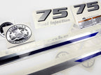 Vinyl silver shimmer decals set suitable for Yamaha 75 hp four stroke  outboard engine. Vinyl stickers kit for Yamaha 75 hp Handmade