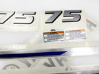 Vinyl silver shimmer decals set suitable for Yamaha 75 hp four stroke  outboard engine. Vinyl stickers kit for Yamaha 75 hp Handmade