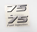 Vinyl silver shimmer decals set suitable for Yamaha 75 hp four stroke  outboard engine. Vinyl stickers kit for Yamaha 75 hp Handmade
