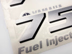 Vinyl silver shimmer decals set suitable for Yamaha 75 hp four stroke  outboard engine. Vinyl stickers kit for Yamaha 75 hp Handmade