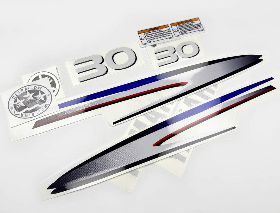Vinyl decals set suitable for Yamaha 30 hp two stroke outboard engine. Vinyl stickers kit for Yamaha 30 hp two stroke Handmade